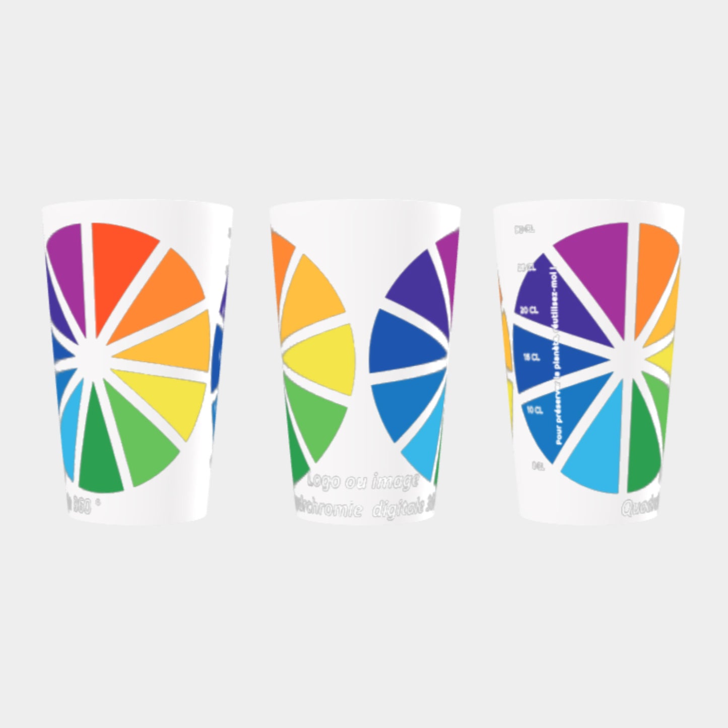 Gobelet 25 / 33 cl personnalisation en quadrichromie digitale 360° , (sans limite de couleurs)