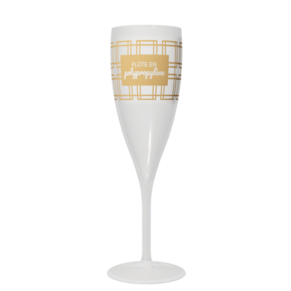 Flûte à champagne 16 cl en pp, personnalisation en quadrichromie