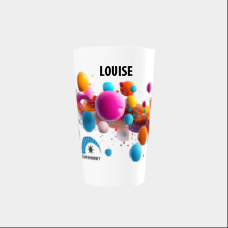 Gobelet 25 / 33 cl, personnalisation en quadrichromie digitale 360° (sans limite de couleurs) + Personnalisation individuelle . Exemples : nom, prénom, fonction, numérotation ...