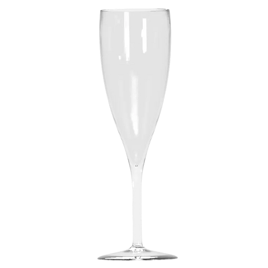 Flûte à champagne 13-16 cl transparente, incassable fabriqué en tritan, sans personnalisation