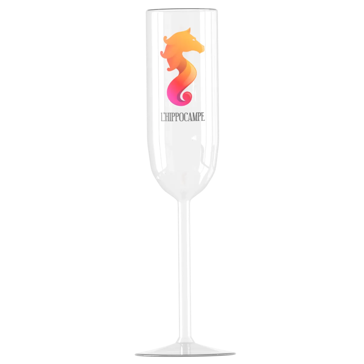 Flûte à champagne en verre 22 cl, personnalisée en quadrichromie digitale