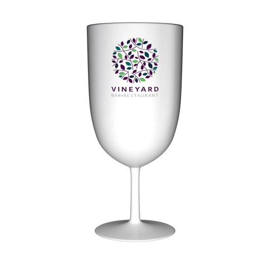 Verre à vin Events 18 cl en PP blanc - personnalisation en quadrichromie