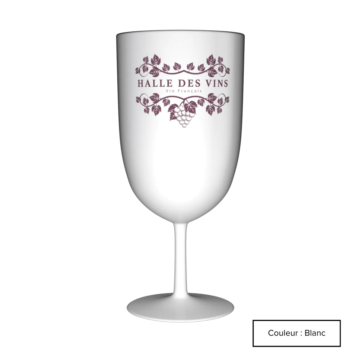 Verre à vin 18 cl en PP, personnalisation en sérigraphie 1 couleur